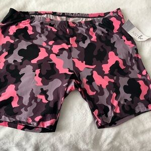 Just Be Athletic Pink Camo Performance Biker Shorts